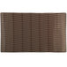 A brown rectangular Elite Global Solutions textured melamine platter with white lines.