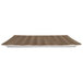 A brown rectangular melamine platter with brown and white stripes.
