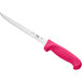 A Choice 8" narrow semi-stiff fillet knife with a neon pink handle.