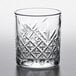 A Pasabahce Timeless Vintage double old fashioned glass with a diamond pattern.