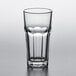 A Pasabahce Casablanca clear glass tumbler on a white surface.