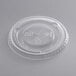A clear EcoChoice plastic lid with a circular design and straw slot.