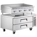 Cooking Performance Group G48 48" Gas Countertop Griddle with Manual Controls and 48", 2 Drawer Refrigerated Chef Base - 120,000 BTU Main Thumbnail 3