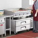 Cooking Performance Group G48 48" Gas Countertop Griddle with Manual Controls and 48", 2 Drawer Refrigerated Chef Base - 120,000 BTU Main Thumbnail 1