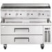 Cooking Performance Group CBR48 48" Gas Countertop Radiant Charbroiler and 48", 2 Drawer Refrigerated Chef Base - 160,000 BTU Main Thumbnail 4