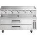 Cooking Performance Group G60T-NG(CPG) 60" Gas Countertop Griddle with Thermostatic Controls and 60", 2 Drawer Refrigerated Chef Base - 150,000 BTU Main Thumbnail 5