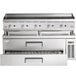 A stainless steel Cooking Performance Group gas charbroiler with two drawers.