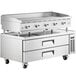 Cooking Performance Group G60-NG(CPG) 60" Gas Countertop Griddle with Manual Controls and 60", 2 Drawer Refrigerated Chef Base - 150,000 BTU Main Thumbnail 3