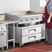 Cooking Performance Group G48T 48" Gas Countertop Griddle with Thermostatic Controls and 48", 2 Drawer Refrigerated Base - 120,000 BTU Main Thumbnail 1