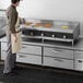 Cooking Performance Group 60N Ultra Series 60" Chrome Plated Natural Gas 5-Burner Countertop Griddle and 2 Drawer Refrigerated Base - 150,000 BTU Main Thumbnail 6