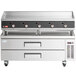 Cooking Performance Group 60L Ultra Series 60" Chrome Plated Liquid Propane 5-Burner Countertop Griddle and 60", 2 Drawer Refrigerated Base - 150,000 BTU Main Thumbnail 4