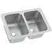 Vollrath 102-1-2 17" x 25" 2 Compartment 20-Gauge Stainless Steel Drop-In Sink - 10" Deep Main Thumbnail 1