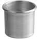 A silver aluminum Choice round mini cake pan with straight sides.