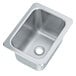 A Vollrath stainless steel drop-in sink with a drain.