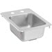 Vollrath 1734-C 13" x 17" 1 Compartment 20-Gauge Stainless Steel Drop-In Bar Sink with Strainer and 4" Centers for Deck Mounted Faucet - 6 3/16" Deep Main Thumbnail 1