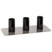A Nemco countertop metal stand with three black cylindrical holders.