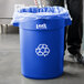 Lavex Janitorial 32 Gallon Blue Round Commercial Recycling Can Main Thumbnail 1
