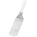 8 1/2" x 3" Perforated Turner with Round Blade and White Plastic Handle Main Thumbnail 2