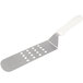 8 1/2" x 3" Perforated Turner with Round Blade and White Plastic Handle Main Thumbnail 1