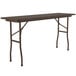 Correll Folding Table, 18" x 72" Melamine Top, Walnut Main Thumbnail 1