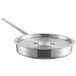 A silver aluminum Choice saute pan with a handle and lid.