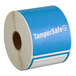 A roll of blue TamperSafe labels.