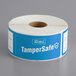 TamperSafe 1 1/2" x 6" Customizable Blue Paper Tamper-Evident Label - 250/Roll Main Thumbnail 3