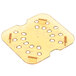 A yellow plastic tray with holes.