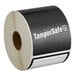 A roll of black TamperSafe paper labels.