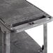 Lavex Industrial Large Black 2-Shelf Utility Cart with Flat Top, Built-In Tool Compartment, and Oversized Wheels Main Thumbnail 4