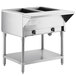 ServIt GST-2WE-LP Two Pan Open Well Liquid Propane Steam Table with Undershelf - 7000 BTU Main Thumbnail 3