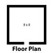 A floor plan for a large square room with a Norlake Kold Locker walk-in freezer.