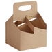 A brown cardboard container with three handles.