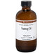 A brown LorAnn Oils bottle of 4 fl. oz. All-Natural Nutmeg Super Strength Flavor with a white label.