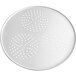 A silver American Metalcraft Super Perforated Heavy Weight Aluminum Pizza Pan with holes.