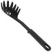 A black plastic Thunder Group pasta fork with a handle.