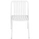 A white BFM Seating Key West aluminum side chair with slats.