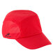 A red Headsweats 5-panel cap with a logo on it.