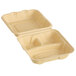 Fabri-Kal 9509825 Greenware 8" x 8" 3-Compartment Plant Fiber Blend Hinged Container - 200/Case Main Thumbnail 4