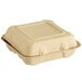 Fabri-Kal 9509823 Greenware 9" x 9" 3-Compartment Plant Fiber Blend Hinged Container - 200/Case Main Thumbnail 3