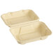 Fabri-Kal 9509821 Greenware 9" x 6" 1-Compartment Plant Fiber Blend Hinged Container - 200/Case Main Thumbnail 4