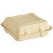 Fabri-Kal 9509822 Greenware 9" x 9" 1-Compartment Plant Fiber Blend Hinged Container - 200/Case Main Thumbnail 3