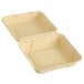Fabri-Kal 9509822 Greenware 9" x 9" 1-Compartment Plant Fiber Blend Hinged Container - 200/Case Main Thumbnail 4