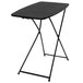 A black Bridgeport Essentials personal folding table with adjustable height and legs.