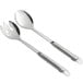Two stainless steel serving utensils with hollow handles.