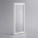A white rectangular door window with clear glass.