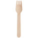 A TreeVive by EcoChoice wooden fork with a handle on a white background.