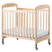 Foundations 2532040 Serenity 24" x 38" Natural Compact Fixed-Side Clearview Wood Crib with Adjustable Mattress Board and 3" InfaPure Mattress Main Thumbnail 1