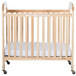 Foundations 2532040 Serenity 24" x 38" Natural Compact Fixed-Side Clearview Wood Crib with Adjustable Mattress Board and 3" InfaPure Mattress Main Thumbnail 2