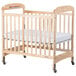 Foundations 2532040 Serenity 24" x 38" Natural Compact Fixed-Side Clearview Wood Crib with Adjustable Mattress Board and 3" InfaPure Mattress Main Thumbnail 3